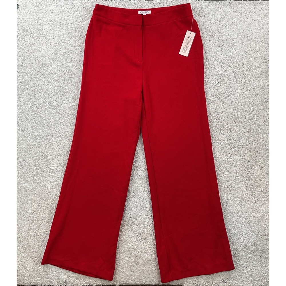 Nanette Nanette‎ Lepore Red Wide Leg Trousers Pants Red Riding Hood Size 12 NWT
